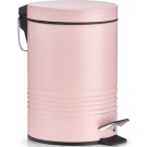 1x Roze vuilnisbakken/pedaalemmers 3 liter van 17 x 25 cm - Zeller - Huishouding - Badkameraccessoires/benodigdheden - Toiletaccessoires/benodigdheden - Kleine prullenbakken