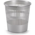Afvalbak/vuilnisbak plastic zilver/grijs 28 cm - Vuilnisbakken/prullenbakken/papiermand - Kantoor/keuken/slaapkamer